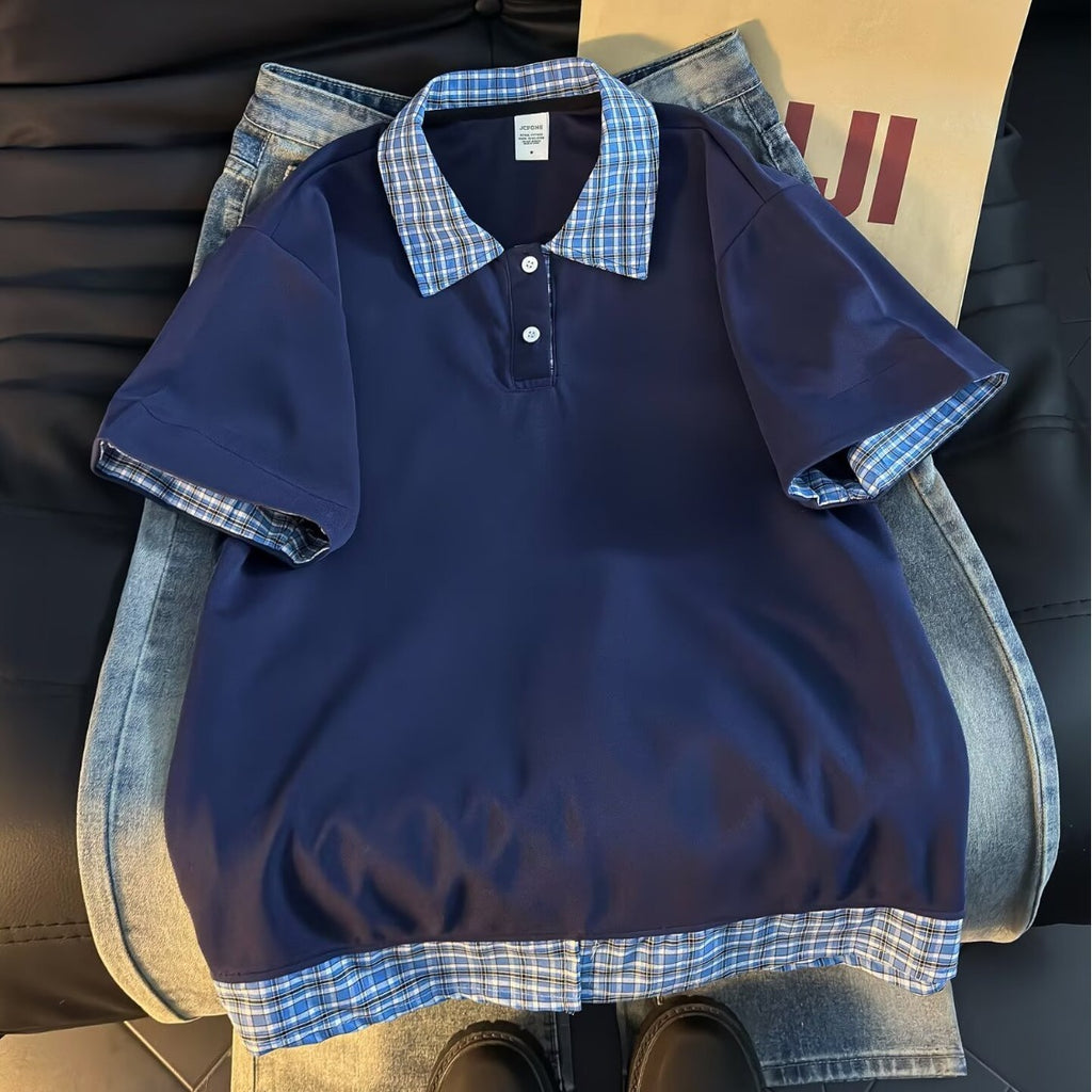 Cleanfit Plaid Polo Shirt T-Shirt for Men and Women
