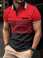 POLO shirt jacquard threaded collar lapel for men