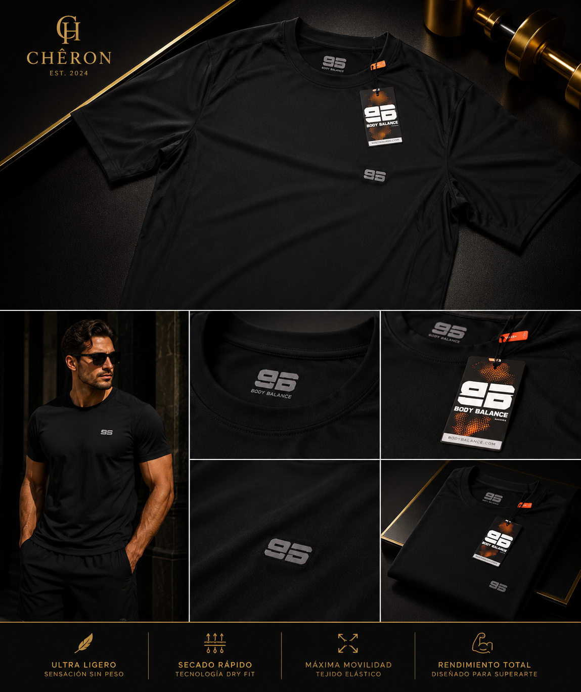 CHÊRON NOIR PERFORMANCE TEE